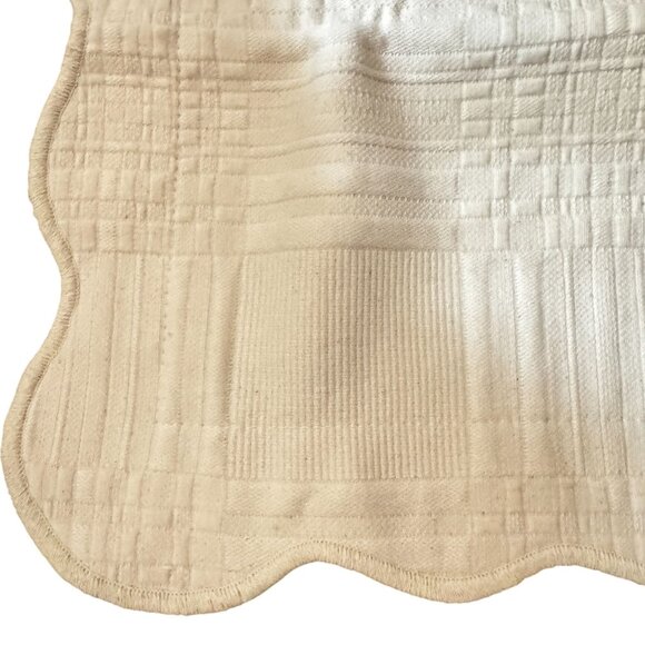 Colchas S Domingos Matelasse Standard Sham 100% Cotton Portugal 20X 26 Ivory 2Pc - Picture 8 of 8